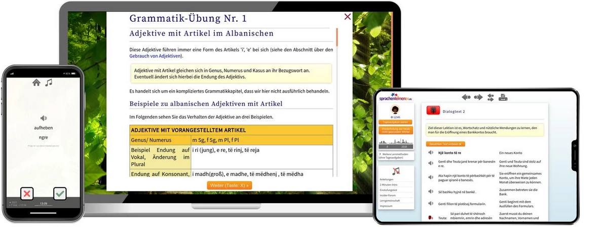 Sprachenlernen24 Online-Sprachkurs Albanisch Screenshot