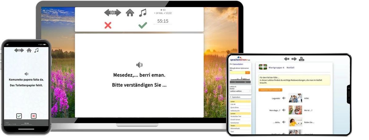 Sprachenlernen24 Online-Sprachkurs Baskisch Screenshot