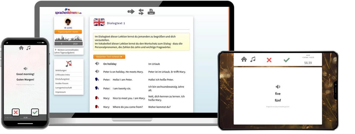 Sprachenlernen24 Online-Sprachkurs Englisch Screenshot
