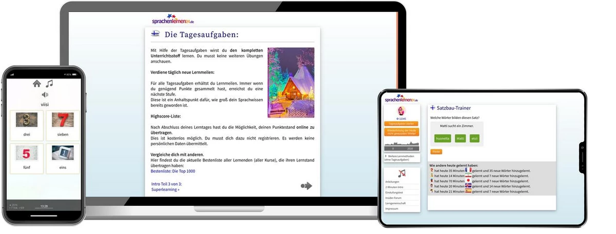 Sprachenlernen24 Online-Sprachkurs Finnisch Screenshot