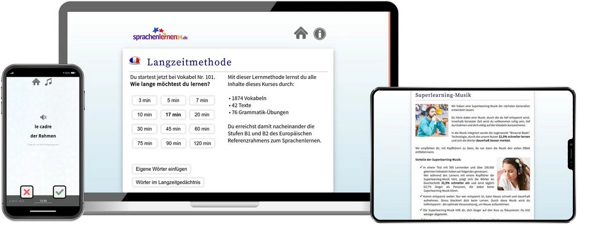 Sprachenlernen24 Online-Sprachkurs Französisch Screenshot