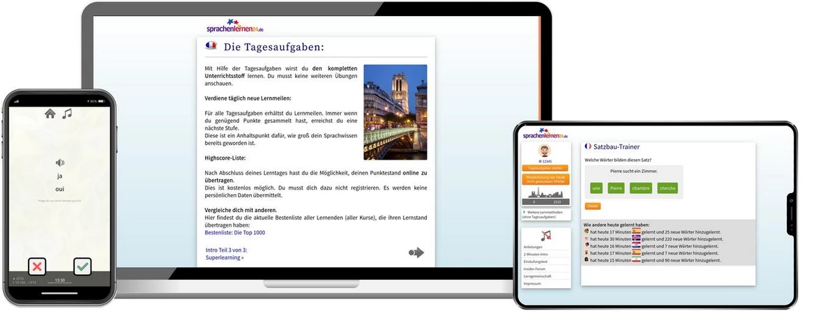 Sprachenlernen24 Online-Sprachkurs Französisch Screenshot