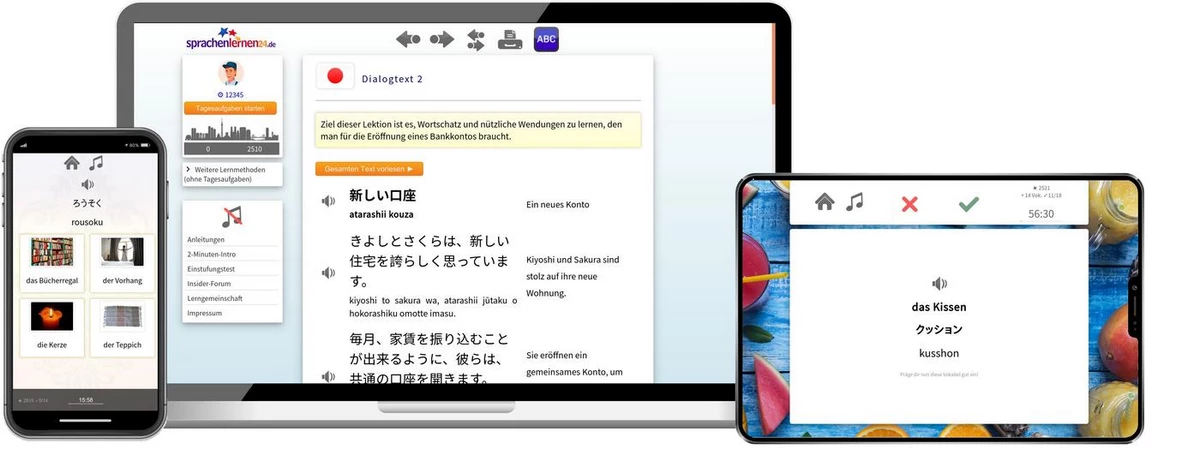 Sprachenlernen24 Online-Sprachkurs Japanisch Screenshot