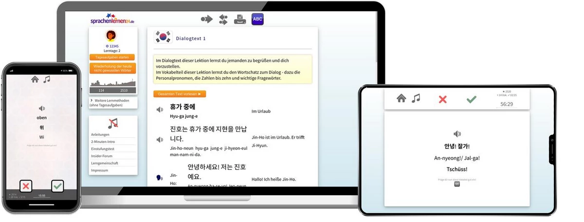 Sprachenlernen24 Online-Sprachkurs Koreanisch Screenshot
