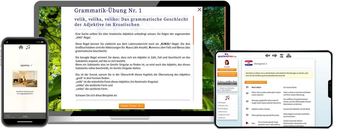 Sprachenlernen24 Online-Sprachkurs Kroatisch Screenshot
