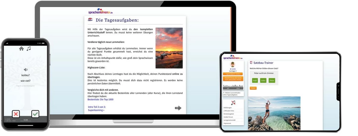 Sprachenlernen24 Online-Sprachkurs Kroatisch Screenshot