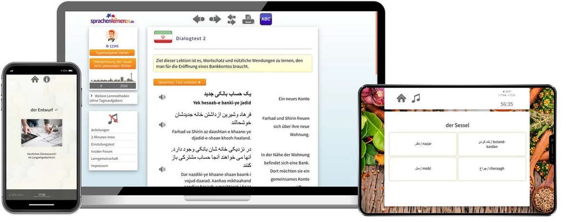 Sprachenlernen24 Online-Sprachkurs Persisch Screenshot