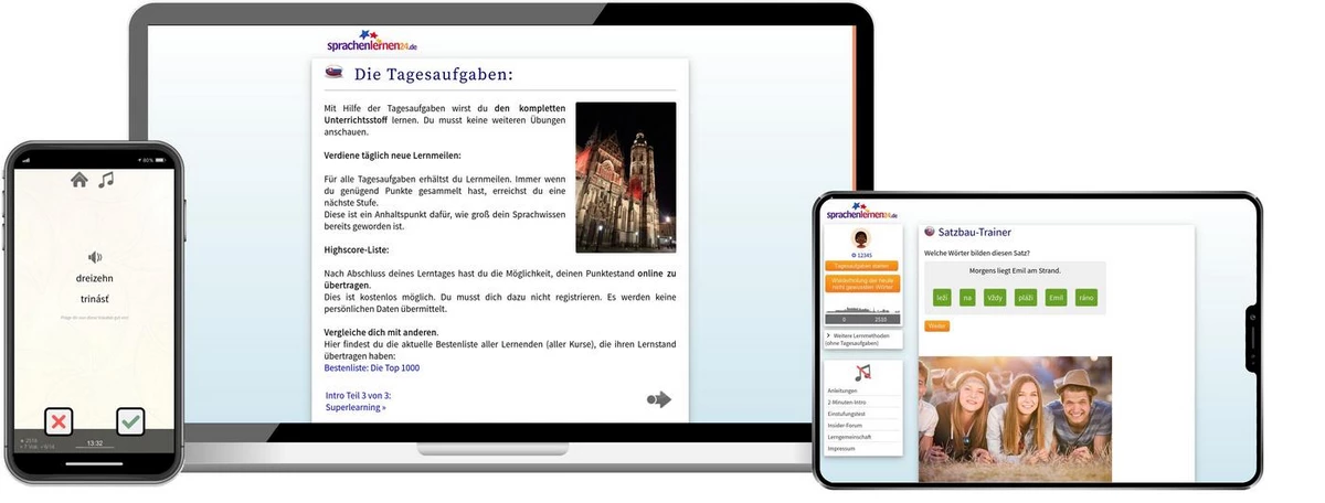 Sprachenlernen24 Online-Sprachkurs Slowakisch Screenshot
