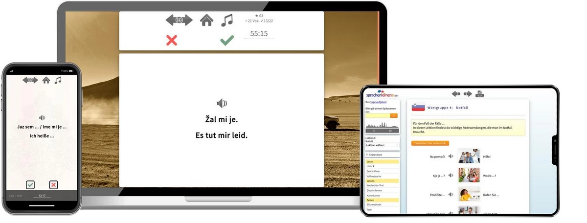 Sprachenlernen24 Online-Sprachkurs Slowenisch Screenshot
