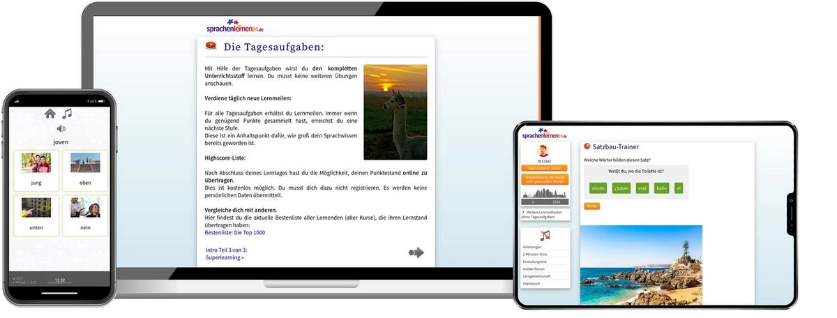 Sprachenlernen24 Online-Sprachkurs Spanisch (Südamerika) Screenshot