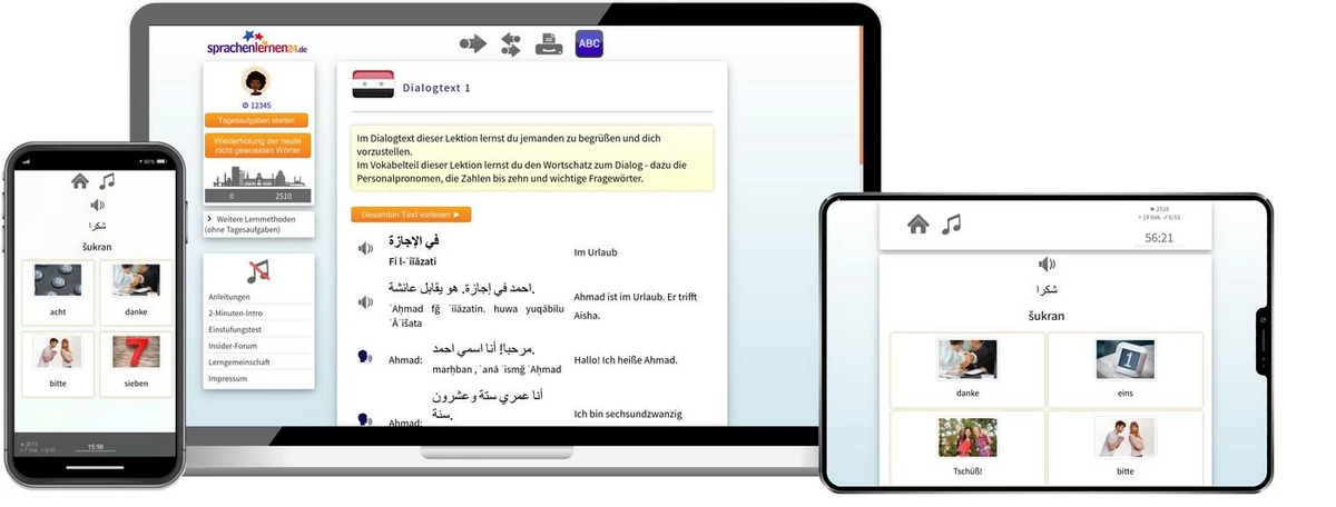 Sprachenlernen24 Online-Sprachkurs Syrisch Screenshot