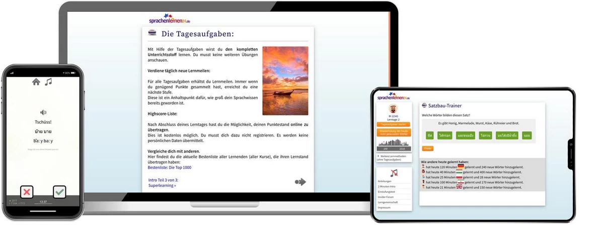 Sprachenlernen24 Online-Sprachkurs Thai Screenshot