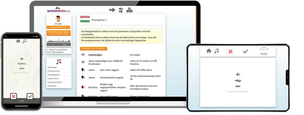 Sprachenlernen24 Online-Sprachkurs Ungarisch Screenshot