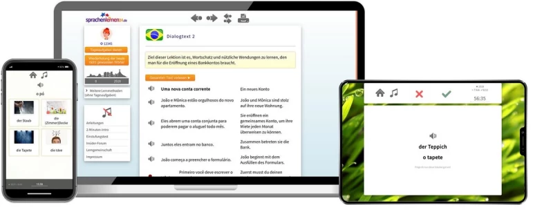 Sprachenlernen24 Brasilianisch Aufbaukurs für Fortgeschrittene Online-Sprachkurs Screenshot