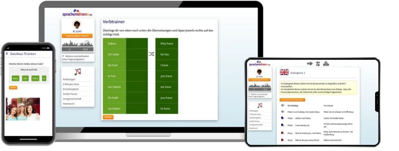 Sprachenlernen24 Basiskurs für Anfänger Online-Sprachkurs Screenshot