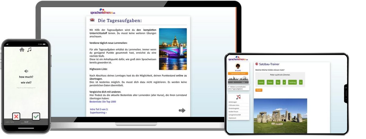 Sprachenlernen24 Online-Sprachkurs Englisch Screenshot