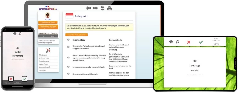 Sprachenlernen24 Indonesisch Aufbaukurs für Fortgeschrittene Online-Sprachkurs Screenshot