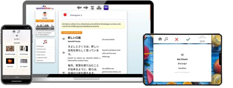 Sprachenlernen24 Japanisch Aufbaukurs für Fortgeschrittene Online-Sprachkurs Screenshot