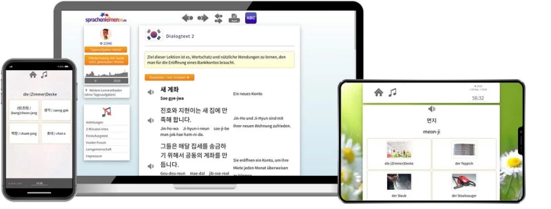Sprachenlernen24 Koreanisch Aufbaukurs für Fortgeschrittene Online-Sprachkurs Screenshot