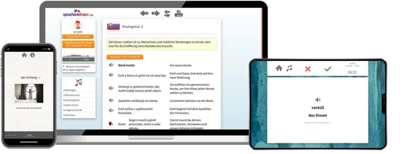Sprachenlernen24 Slowakisch Aufbaukurs für Fortgeschrittene Online-Sprachkurs Screenshot