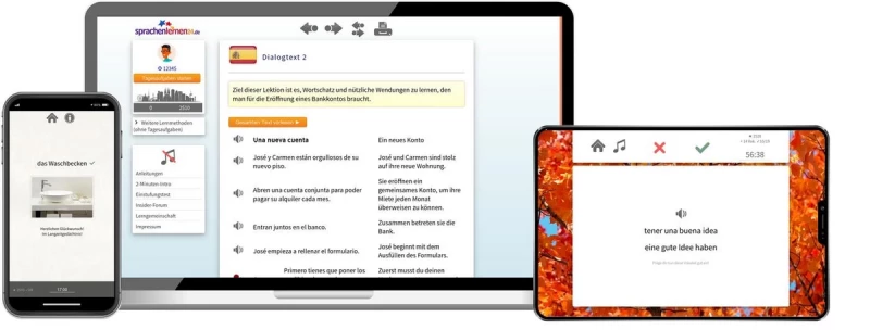 Sprachenlernen24 Spanisch Aufbaukurs für Fortgeschrittene Online-Sprachkurs Screenshot