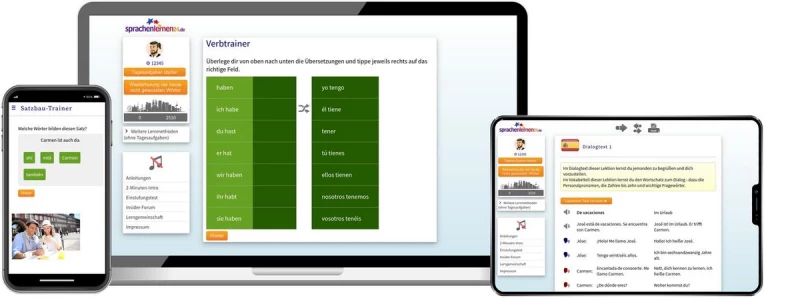 Sprachenlernen24 Spanisch Basiskurs für Anfänger Online-Sprachkurs Screenshot