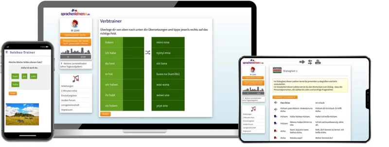 Sprachenlernen24 Suaheli Basiskurs für Anfänger Online-Sprachkurs Screenshot