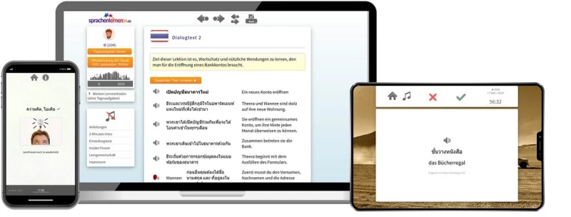 Sprachenlernen24 Thai Aufbaukurs für Fortgeschrittene Online-Sprachkurs Screenshot