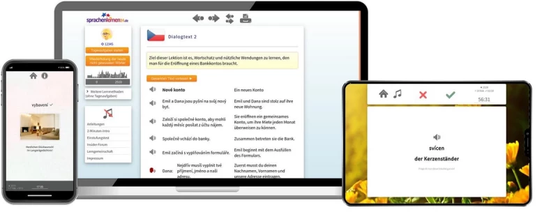 Sprachenlernen24 Tschechisch Aufbaukurs für Fortgeschrittene Online-Sprachkurs Screenshot